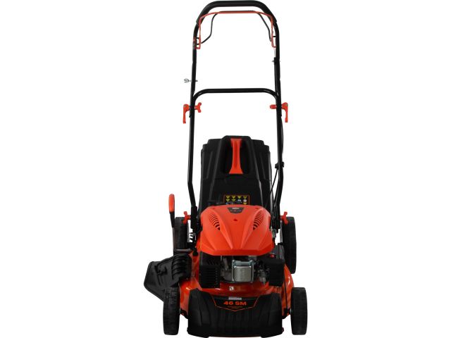 Газонокосилка Startul Garden 46 SM SG1015 – крупный план двигателя и рукоятки