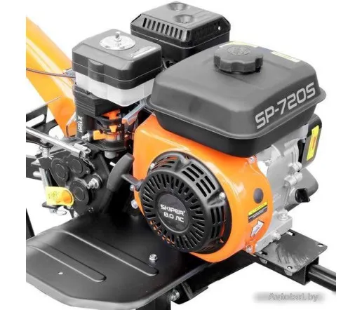 Мотокультиватор Skiper SP-720S — вид сзади и крупный план колес