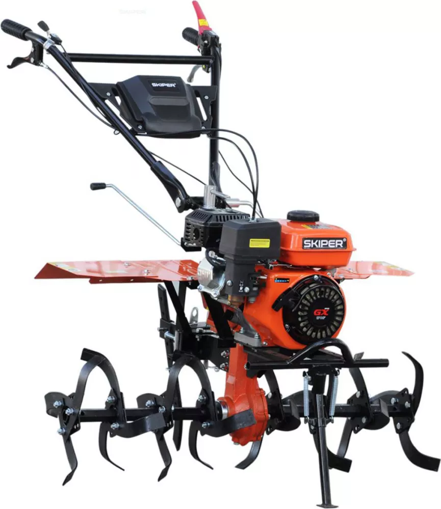 Мотокультиватор бензиновый Skiper SP-860S с колесами Brado 5.00-10 — общий вид